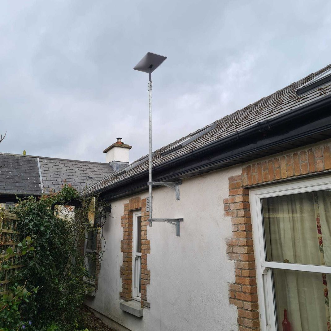 starlink antenna installed in a bungalow in Dublin